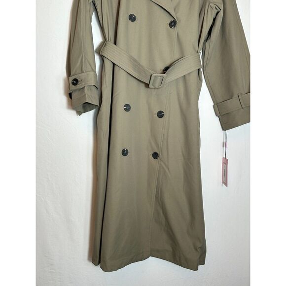 AVEC LES FILLES City Relaxed Water Resistant Belted Trench Coat Size L NWT! - Picture 8 of 11